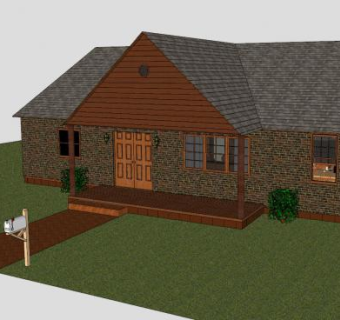 现代木屋住宅SU模型下载_sketchup草图大师SKP模型
