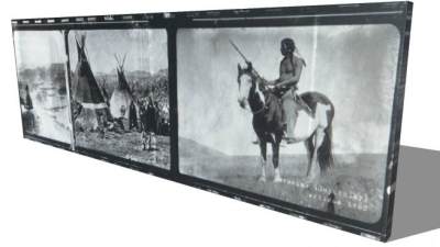 原始部落复古挂画SU模型下载_sketchup草图大师SKP模型