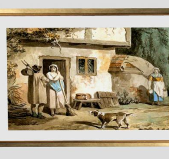 汉普郡复古油画作品挂画SU模型下载_sketchup草图大师SKP模型