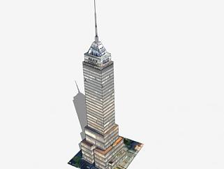 拉丁美洲塔高层建筑SU模型下载_sketchup草图大师SKP模型
