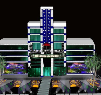 世界摔跤娱乐舞台建筑SU模型下载_sketchup草图大师SKP模型