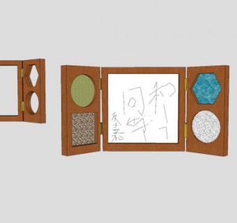 多窗木相框SU模型下载_sketchup草图大师SKP模型