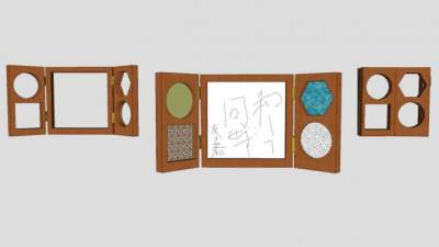 多窗木相框SU模型下载_sketchup草图大师SKP模型