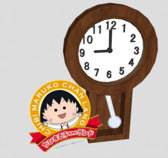 小丸子家壁式木挂钟SU模型下载_sketchup草图大师SKP模型