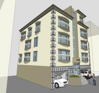 延禧洞别墅建筑SU模型下载_sketchup草图大师SKP模型