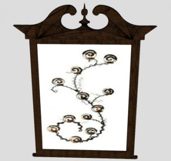 创意木相框艺术挂画SU模型下载_sketchup草图大师SKP模型