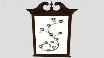 创意木相框艺术挂画SU模型下载_sketchup草图大师SKP模型