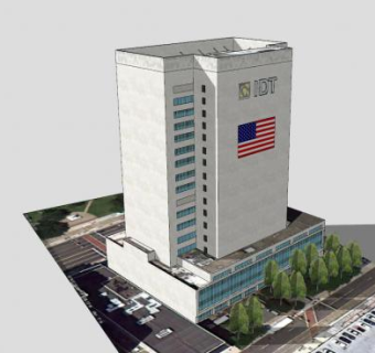 宽阔街区高层建筑SU模型下载_sketchup草图大师SKP模型