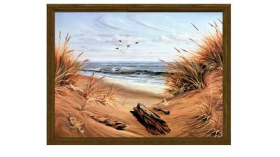 沙滩海鸥风景绘画挂画SU模型下载_sketchup草图大师SKP模型