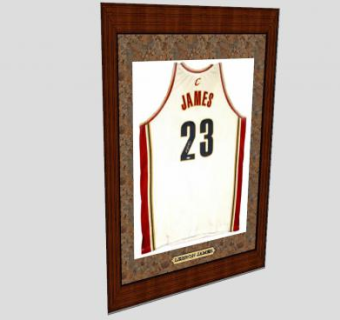 勒布朗·詹姆斯球衣照片相框SU模型下载_sketchup草图大师SKP模型