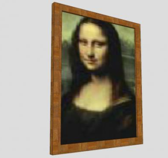 蒙娜丽莎肖像绘画挂画SU模型下载_sketchup草图大师SKP模型