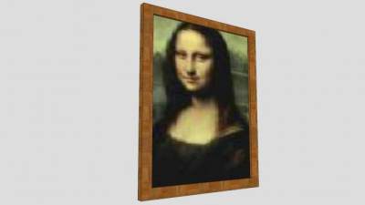 蒙娜丽莎肖像绘画挂画SU模型下载_sketchup草图大师SKP模型