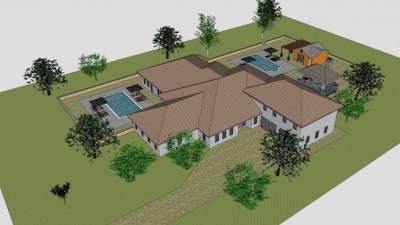 大房子住宅建筑SU模型下载_sketchup草图大师SKP模型