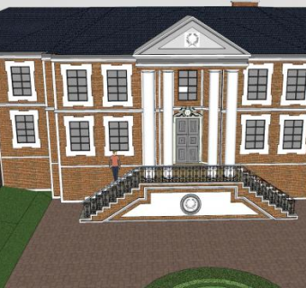 现代城堡房子SU模型下载_sketchup草图大师SKP模型