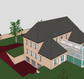 法式住宅房子建筑SU模型下载_sketchup草图大师SKP模型