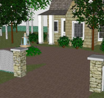 现代小屋乡村房子SU模型下载_sketchup草图大师SKP模型