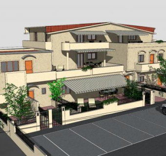 现代住宅停车房子SU模型下载_sketchup草图大师SKP模型