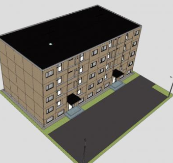 现代住宅公寓建筑SU模型下载_sketchup草图大师SKP模型