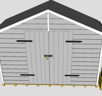 现代花园棚屋建筑SU模型下载_sketchup草图大师SKP模型