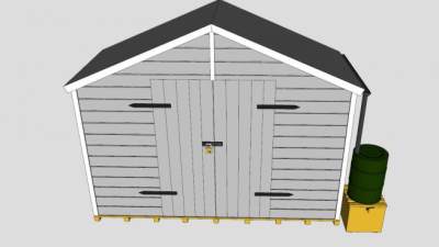 现代花园棚屋建筑SU模型下载_sketchup草图大师SKP模型