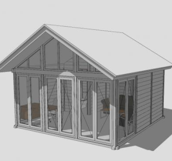 当代花园工作室建筑SU模型下载_sketchup草图大师SKP模型