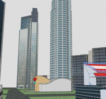现代建筑诚市中心SU模型下载_sketchup草图大师SKP模型