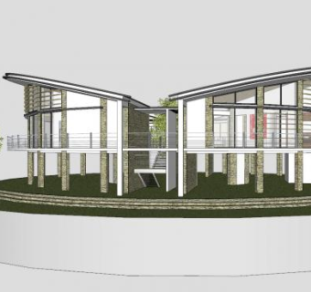 现代化房屋住宅SU模型下载_sketchup草图大师SKP模型