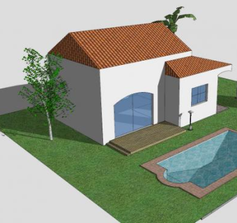 乡村建筑别墅住宅SU模型下载_sketchup草图大师SKP模型