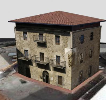 现代大厦古建筑SU模型下载_sketchup草图大师SKP模型