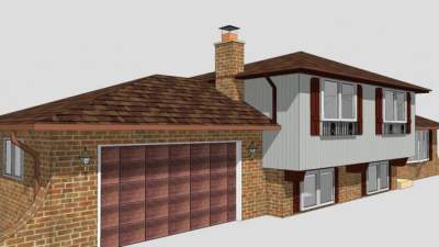 现代庄园房子建筑SU模型下载_sketchup草图大师SKP模型