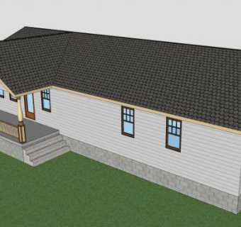 老式平房建筑SU模型下载_sketchup草图大师SKP模型