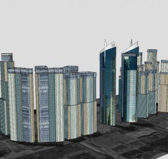 现代海洋塔高层建筑SU模型下载_sketchup草图大师SKP模型