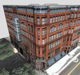 先锋建筑大楼房子SU模型下载_sketchup草图大师SKP模型