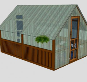 小型住宅温室房子SU模型下载_sketchup草图大师SKP模型