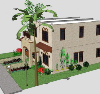 瓦伦西亚房子建筑SU模型下载_sketchup草图大师SKP模型