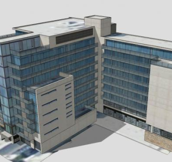 时尚区阁楼高层建筑SU模型下载_sketchup草图大师SKP模型