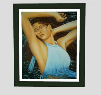 跳舞女人的油画挂画SU模型下载_sketchup草图大师SKP模型