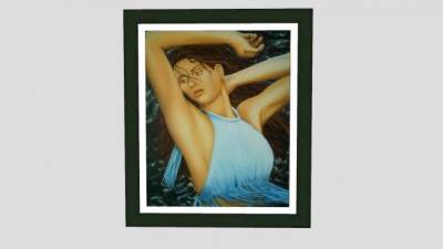 跳舞女人的油画挂画SU模型下载_sketchup草图大师SKP模型