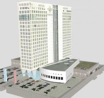 富通银行办公楼SU模型下载_sketchup草图大师SKP模型