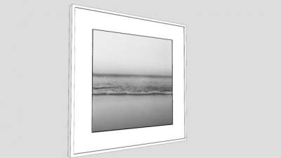 海边波浪黑白照摄影相框SU模型下载_sketchup草图大师SKP模型