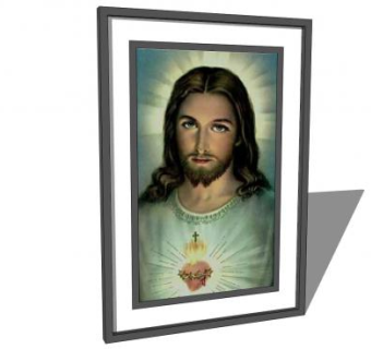 耶稣圣心像装饰画SU模型下载_sketchup草图大师SKP模型