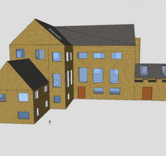现代楼梯房子建筑SU模型下载_sketchup草图大师SKP模型