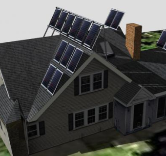 林肯太阳能房屋房子SU模型下载_sketchup草图大师SKP模型