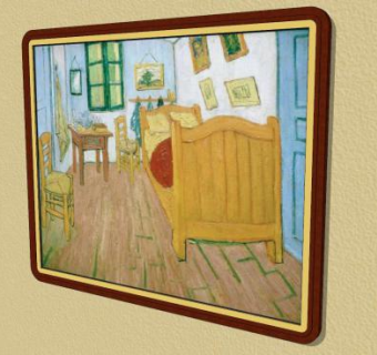 《梵高的卧室》油画风景挂画SU模型下载_sketchup草图大师SKP模型