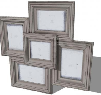多规格灰色相框SU模型下载_sketchup草图大师SKP模型