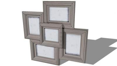 多规格灰色相框SU模型下载_sketchup草图大师SKP模型