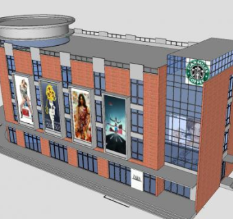商业建筑房子SU模型下载_sketchup草图大师SKP模型