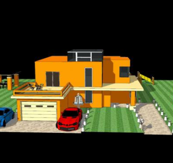 现代的房子住宅建筑SU模型下载_sketchup草图大师SKP模型
