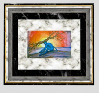 《冉冉升起的太阳》大理石画框挂画SU模型下载_sketchup草图大师SKP模型