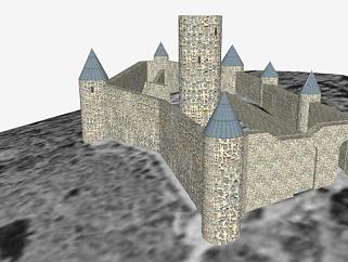城堡<em>房子</em>建筑SU模型下载_sketchup草图大师SKP模型